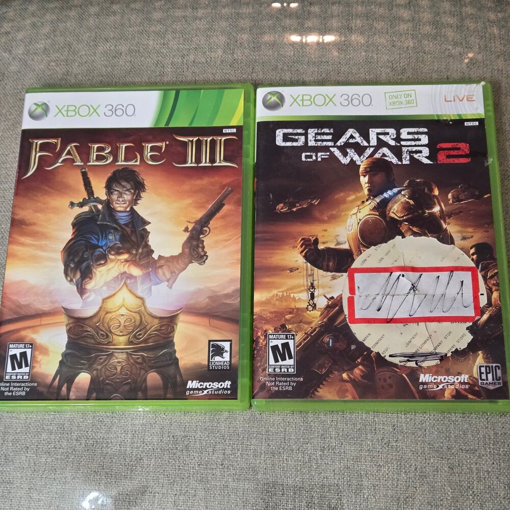 Xbox 360 Game Lot: Fable III & Gears of War 2 (Pre-owned) CIB